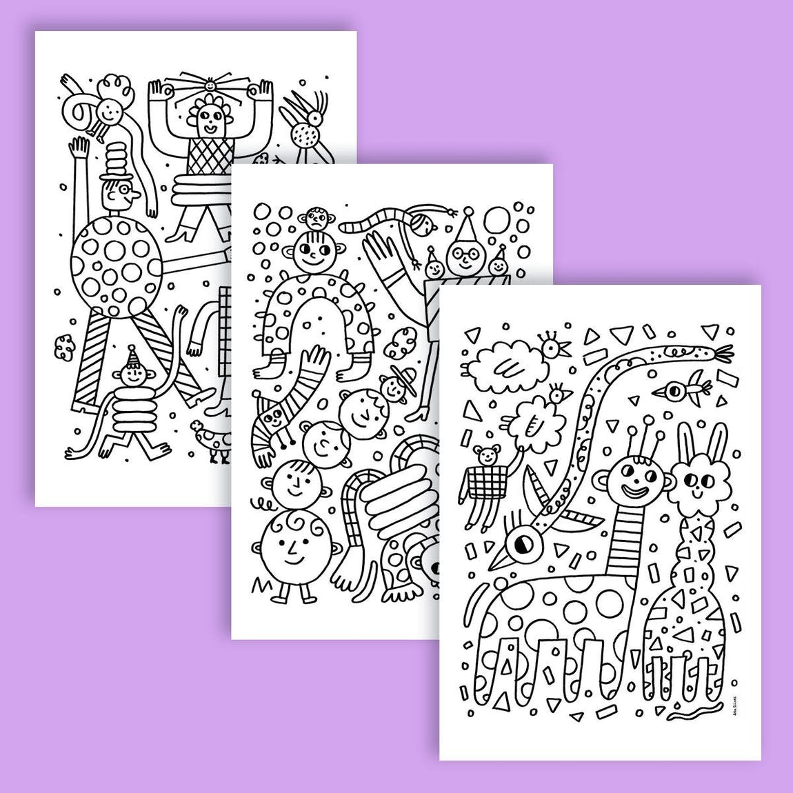 Inkleur poster Funky Friends